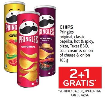Promoties Chips pringles 2+1 gratis - Pringles - Geldig van 05/04/2023 tot 18/04/2023 bij Alvo