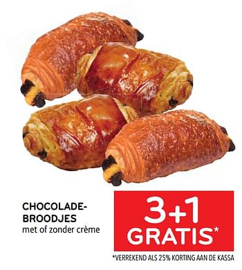Promoties Chocoladebroodjes 3+1 gratis - Huismerk - Alvo - Geldig van 05/04/2023 tot 18/04/2023 bij Alvo