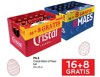 Promoties Pils cristal alken of maes 16+8 gratis - Huismerk - Alvo - Geldig van 05/04/2023 tot 18/04/2023 bij Alvo