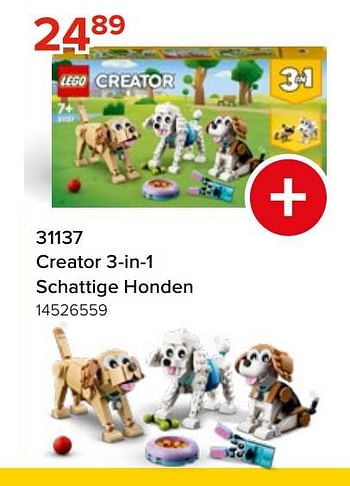 Promoties 31137 creator 3-in-1 schattige honden - Lego - Geldig van 27/03/2023 tot 16/04/2023 bij Euro Shop
