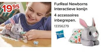 Promoties Furreal newborns interactieve konijn 4 accessoires inbegrepen - Hasbro - Geldig van 27/03/2023 tot 16/04/2023 bij Euro Shop
