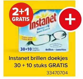 Promoties Instanet brillen doekjes 2+1 gratis - Instanet - Geldig van 27/03/2023 tot 16/04/2023 bij Euro Shop