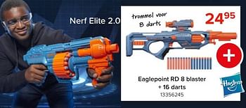 Promoties Nerf elite 2.0 eaglepoint rd 8 blaster + 16 darts - Hasbro - Geldig van 27/03/2023 tot 16/04/2023 bij Euro Shop