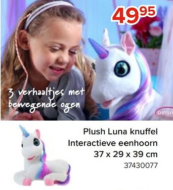 Promoties Plush luna knuffel interactieve eenhoorn - Huismerk - Euroshop - Geldig van 27/03/2023 tot 16/04/2023 bij Euro Shop