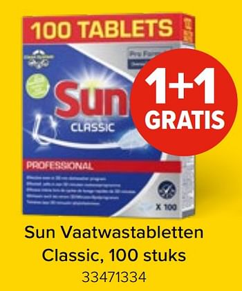 Promoties Sun vaatwastabletten classic 1+1 gratis - Sun - Geldig van 27/03/2023 tot 16/04/2023 bij Euro Shop