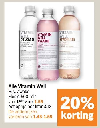 Promotions Vitamin well awake - Vitamin Well - Valide de 27/03/2023 à 02/04/2023 chez Albert Heijn