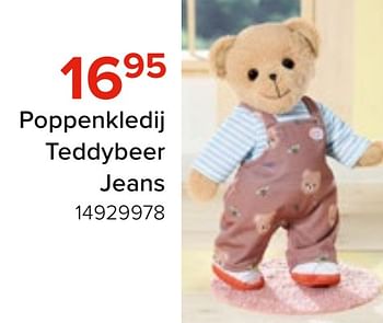 Promotions Poppenkledij teddybeer jeans - Baby Born - Valide de 27/03/2023 à 16/04/2023 chez Euro Shop