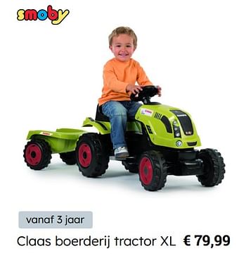 Promoties Claas boerderij tractor xl - Smoby - Geldig van 15/03/2023 tot 30/06/2023 bij De Kinderplaneet