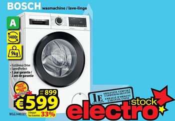 Promoties Bosch wasmachine - lave-linge wgg14403by - Bosch - Geldig van 29/03/2023 tot 05/04/2023 bij ElectroStock