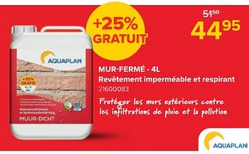 Promoties Aquaplan mur-fermé - Aquaplan - Geldig van 27/03/2023 tot 16/04/2023 bij Euro Shop