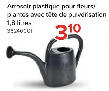 Promotions Arrosoir plastique pour fleurs- plantes avec tête de pulvérisation - Produit Maison - Euroshop - Valide de 27/03/2023 à 16/04/2023 chez Euro Shop