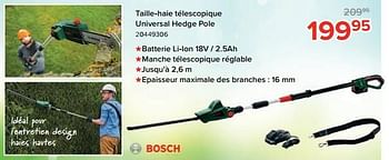 Promotions Bosch taille-haie télescopique universal hedge pole - Bosch - Valide de 27/03/2023 à 16/04/2023 chez Euro Shop