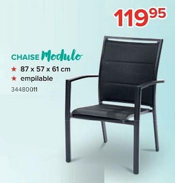 Promotions Chaise modulo - Produit Maison - Euroshop - Valide de 27/03/2023 à 16/04/2023 chez Euro Shop