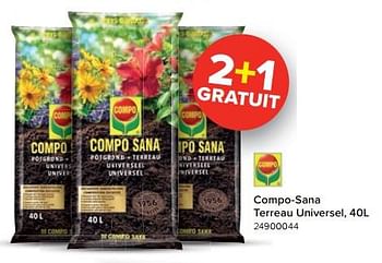 Promotions Compo-sana terreau universel 2+1 gratuit - Compo - Valide de 27/03/2023 à 16/04/2023 chez Euro Shop