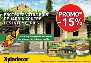 Promotions Xyladecor protège votre bois contre les intempéries et les rayons uv -15 % - Xyladecor - Valide de 27/03/2023 à 16/04/2023 chez Euro Shop