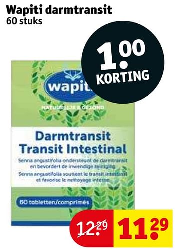 Promoties Wapiti darmtransit - Wapiti - Geldig van 28/03/2023 tot 09/04/2023 bij Kruidvat