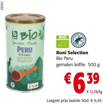 Promoties Boni selection bio peru gemalen koffie - Boni - Geldig van 22/03/2023 tot 04/04/2023 bij Colruyt