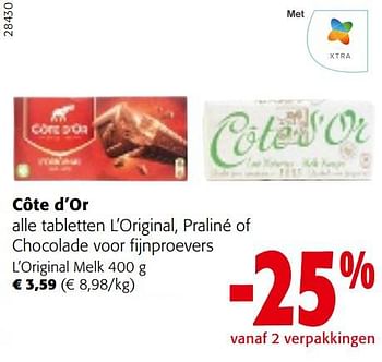 Promoties Côte d’or l’original melk - Cote D'Or - Geldig van 22/03/2023 tot 04/04/2023 bij Colruyt