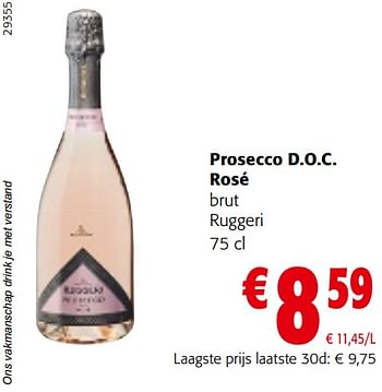 Promoties Prosecco d.o.c. rosé brut ruggeri - Schuimwijnen - Geldig van 22/03/2023 tot 04/04/2023 bij Colruyt
