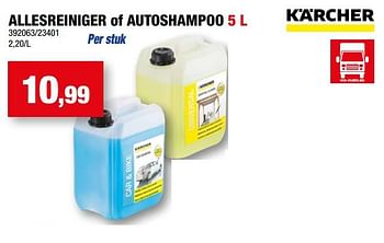 Promoties Allesreiniger of autoshampoo - Kärcher - Geldig van 29/03/2023 tot 09/04/2023 bij Hubo