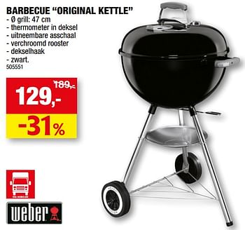 Promoties Barbecue original kettle - Weber - Geldig van 29/03/2023 tot 09/04/2023 bij Hubo