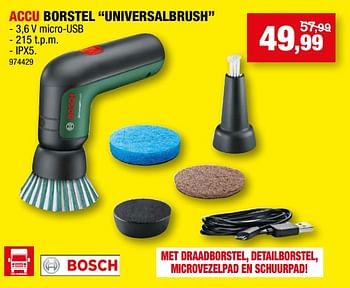 Promoties Bosch accu borstel universalbrush - Bosch - Geldig van 29/03/2023 tot 09/04/2023 bij Hubo