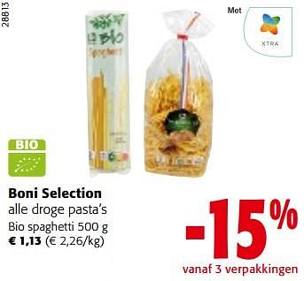Promoties Boni selection bio spaghetti - Boni - Geldig van 22/03/2023 tot 04/04/2023 bij Colruyt
