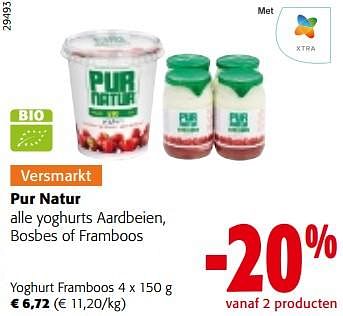 Promoties Pur natur yoghurt framboos - Pur Natur - Geldig van 22/03/2023 tot 04/04/2023 bij Colruyt