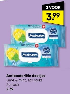 Promoties Antibacteriële goekjes - Freshmaker - Geldig van 27/03/2023 tot 09/04/2023 bij Big Bazar