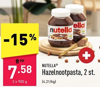 Promoties Hazelnootpasta - Nutella - Geldig van 08/04/2023 tot 14/04/2023 bij Aldi