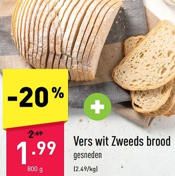 Promoties Vers wit zweeds brood - Huismerk - Aldi - Geldig van 03/04/2023 tot 08/04/2023 bij Aldi
