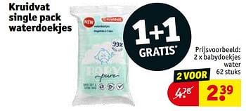 Promoties Kruidvat single pack waterdoekjes - Huismerk - Kruidvat - Geldig van 28/03/2023 tot 09/04/2023 bij Kruidvat
