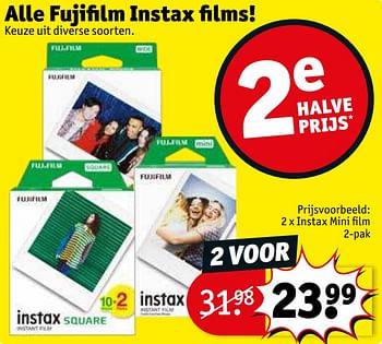 Promotions Fujifilm instax mini film - Fujifilm - Valide de 28/03/2023 à 09/04/2023 chez Kruidvat
