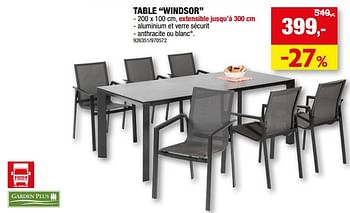 Promotions Table windsor - Garden Plus  - Valide de 29/03/2023 à 09/04/2023 chez Hubo