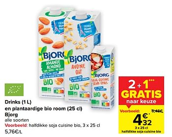 Promoties Halfdikke soja cuisine bio - Bjorg - Geldig van 29/03/2023 tot 10/04/2023 bij Carrefour