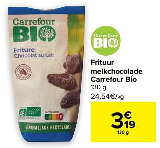Promoties Frituur melkchocolade carrefour bio - Huismerk - Carrefour  - Geldig van 29/03/2023 tot 10/04/2023 bij Carrefour