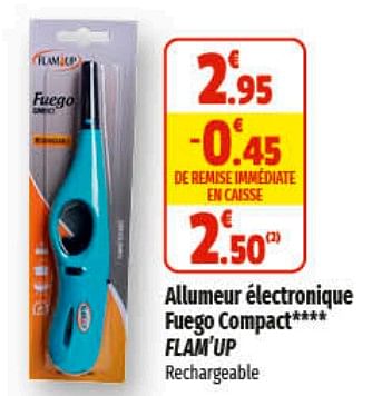 Promotions Allumeur électronique fuego compact flam`up - Flam Up - Valide de 29/03/2023 à 09/04/2023 chez Coccinelle