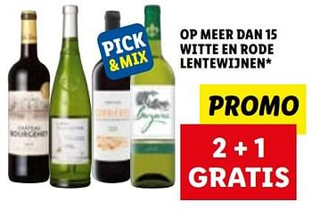 Promoties 2 + 1 gratis op meer dan 15 witte en rode lentewijnen - Witte wijnen - Geldig van 05/04/2023 tot 11/04/2023 bij Lidl