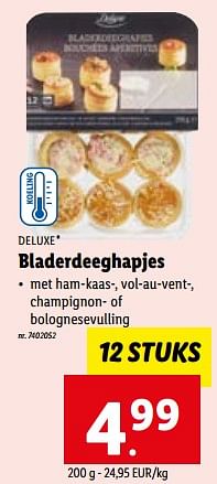 Promoties Bladerdeeghapjes - Deluxe - Geldig van 05/04/2023 tot 11/04/2023 bij Lidl