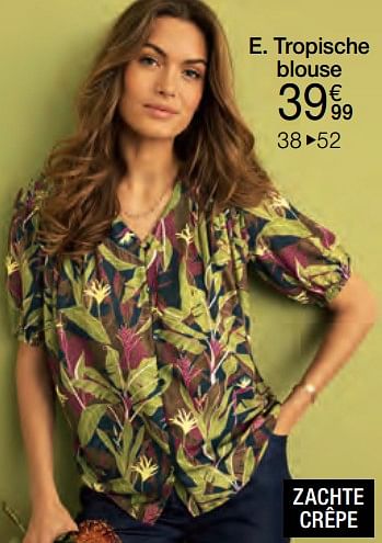 Promoties Tropische blouse - Huismerk - Damart - Geldig van 01/04/2023 tot 15/06/2023 bij Damart