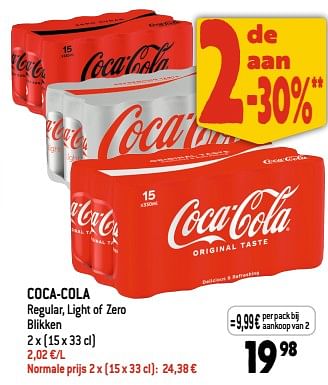 Promoties Coca-cola regular light of zero - Coca Cola - Geldig van 29/03/2023 tot 04/04/2023 bij Smatch