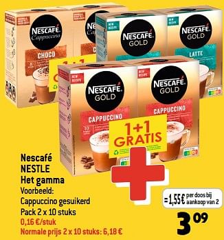 Promoties Nescafé nestle cappuccino gesuikerd - Nestlé - Geldig van 29/03/2023 tot 04/04/2023 bij Smatch