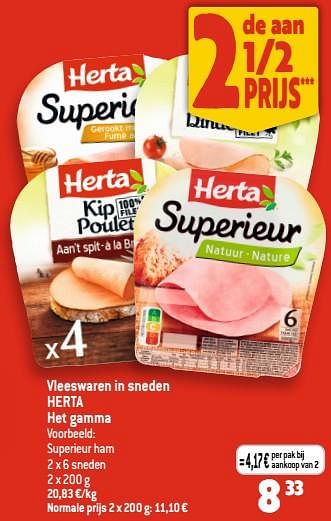 Promoties Superieur ham - Herta - Geldig van 29/03/2023 tot 04/04/2023 bij Smatch