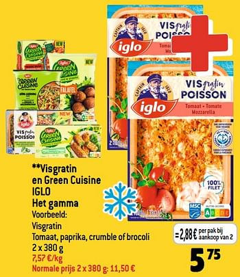 Promoties Visgratin en green cuisine iglo - Iglo - Geldig van 29/03/2023 tot 04/04/2023 bij Smatch