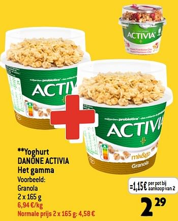 Promoties Yoghurt danone activia granola - Danone - Geldig van 29/03/2023 tot 04/04/2023 bij Smatch