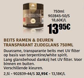 Promoties Beits ramen + deuren transparant zijdeglans - Home Decorations - Geldig van 30/03/2023 tot 30/09/2023 bij HandyHome