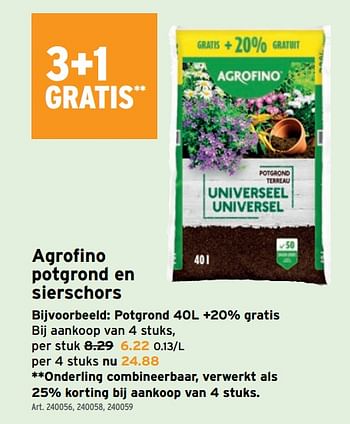 Promoties Agrofino potgrond - Agrofino - Geldig van 29/03/2023 tot 11/04/2023 bij Gamma