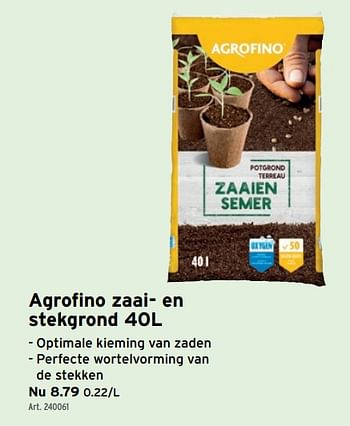 Promoties Agrofino zaai- en stekgrond - Agrofino - Geldig van 29/03/2023 tot 11/04/2023 bij Gamma