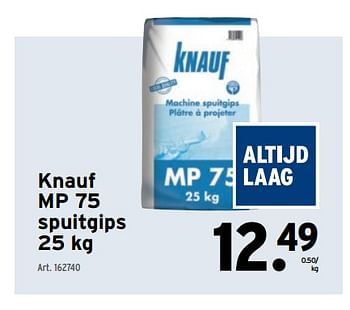 Promoties Knauf mp 75 spuitgips - Knauf - Geldig van 29/03/2023 tot 11/04/2023 bij Gamma