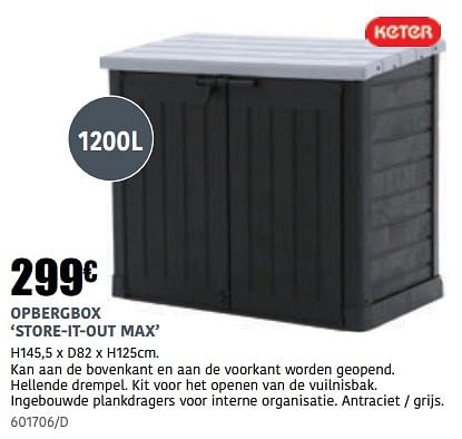Verbazing Ontslag nemen Beringstraat Opbergbox store-it-out max - Keter - HandyHome - Promoties.be